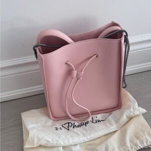 3.1 Phillip Lim blush pink leather drawstring shoulder bucket bag
